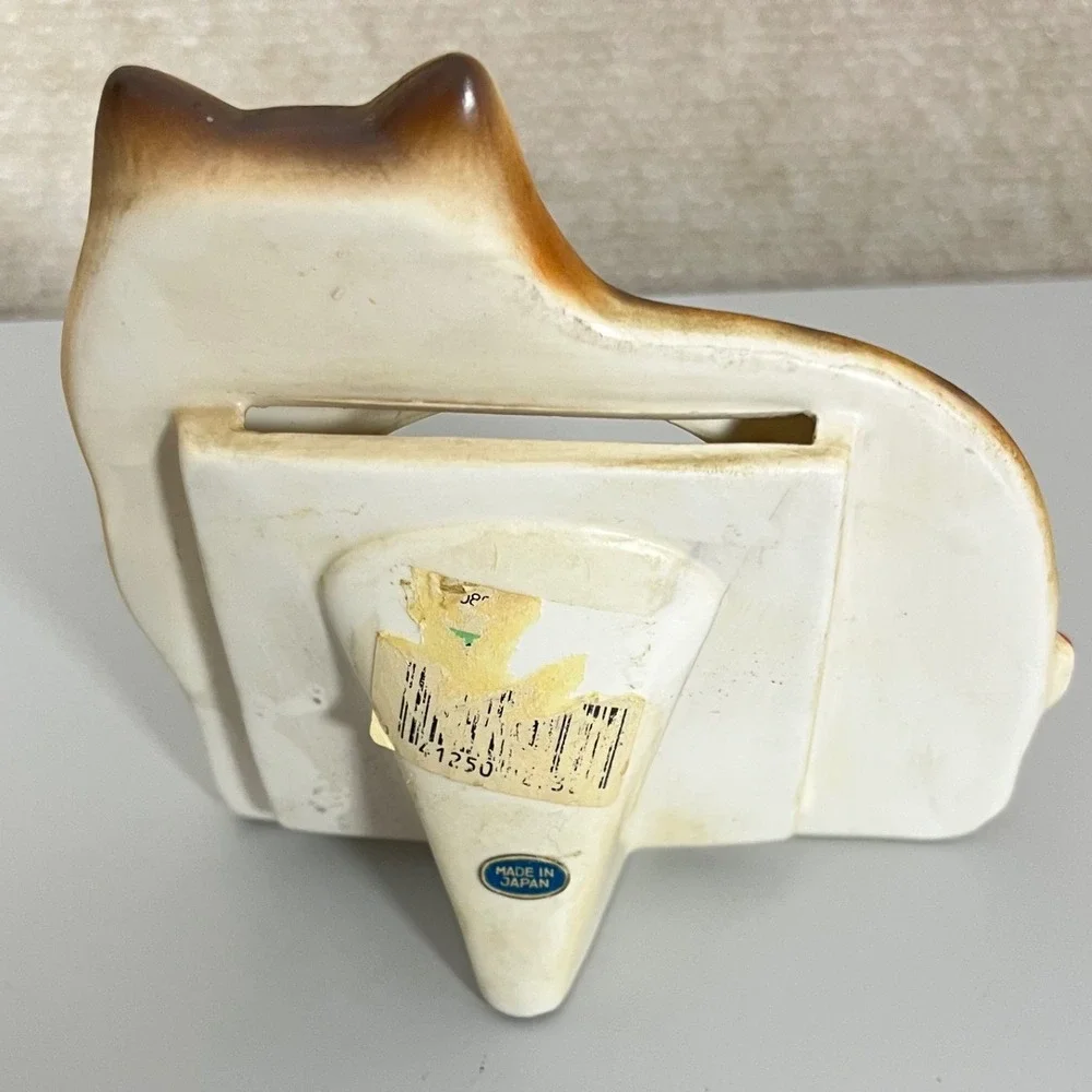 Vintage Made in Japan Kitchy Cats Slide In‎ Ceramic Photo Frame